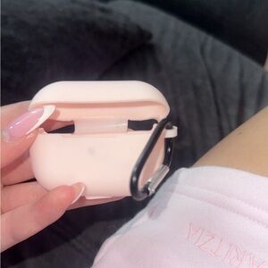 Pink AirPods Case with Carabiner